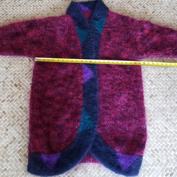 ๐ฅHP๐ฅVTG NWOT hand-knit Mohair coat, S/M red - Picture 6 of 8